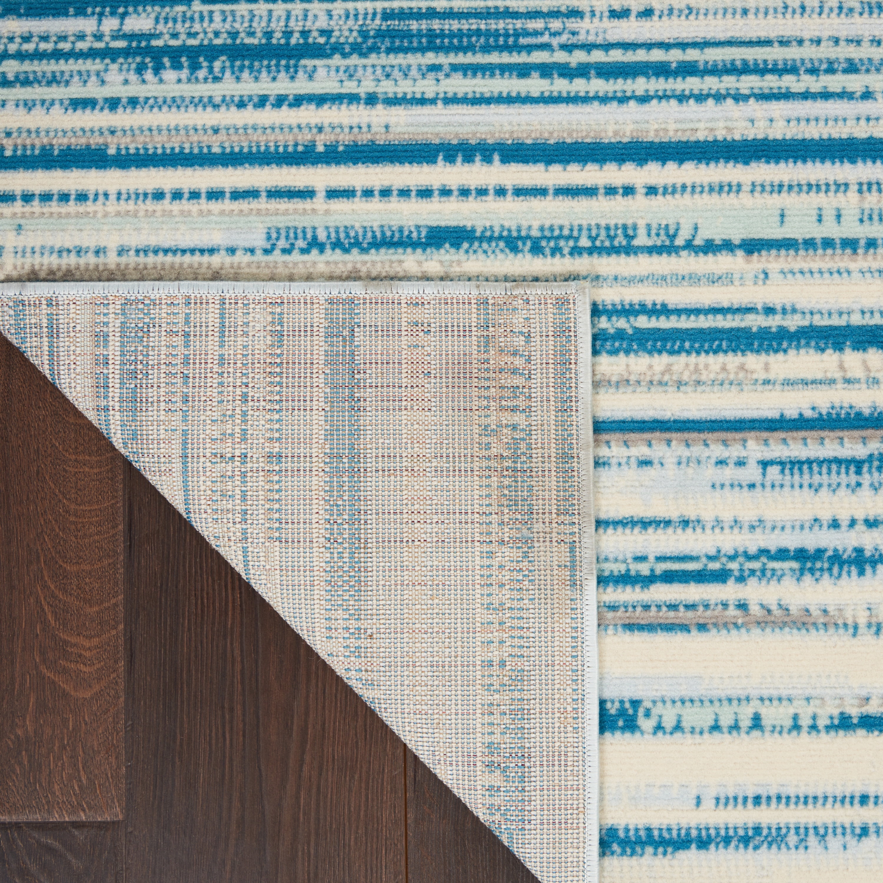 Nourison Bliss Modern Abstract Blue 5'3" x 7'3" Area Rug, (5' x 7')
