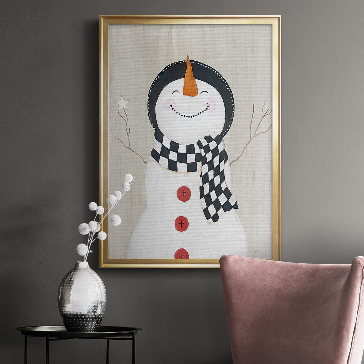 Festive Snowman II Premium Classic Framed Print - Ready to Hang