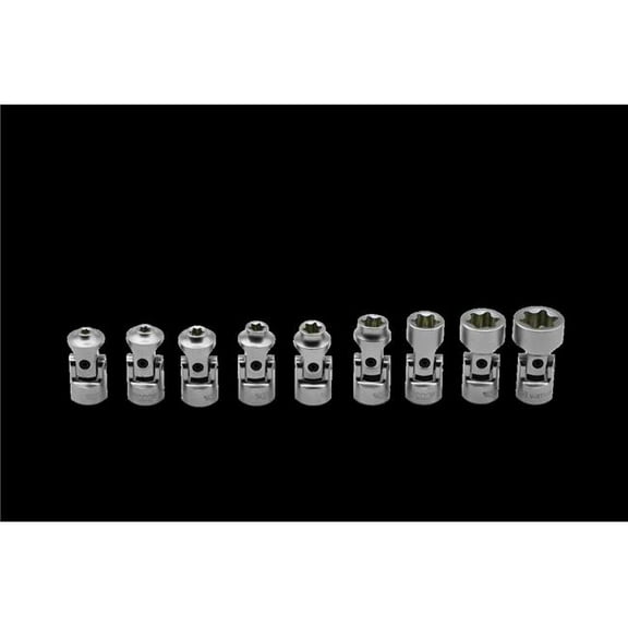 VIM Tools 9 PC. 1/4'' DR. STUBBY UNIVERSAL JOINT E-TORX SOCKET SET