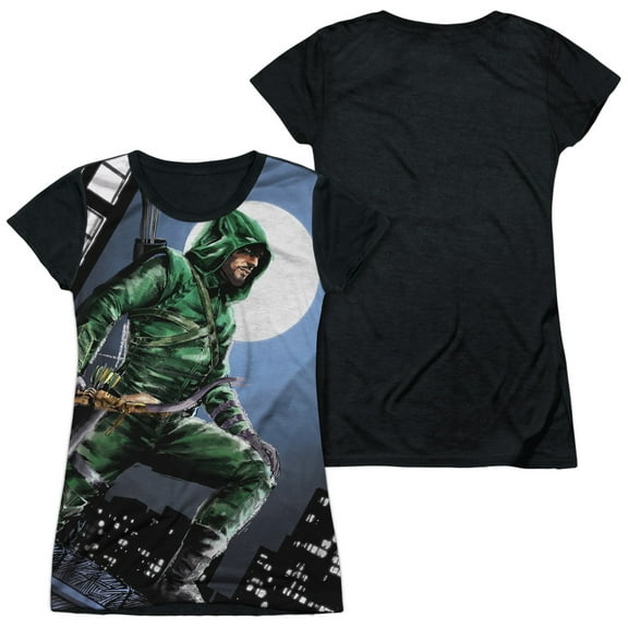 Arrow - Night Watch - Juniors Teen Girls Black Back Sleeve Shirt - Small