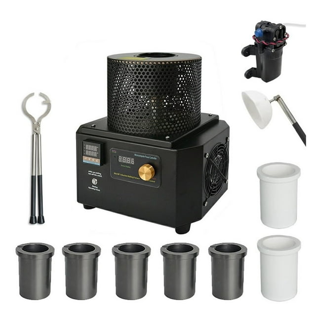 1200 Degree 1-3 KG Portable Fast Heating Temperature Control Induction Melting Furnace Gold Smelting Machine Jewelry Making Tool ,Easy to Use