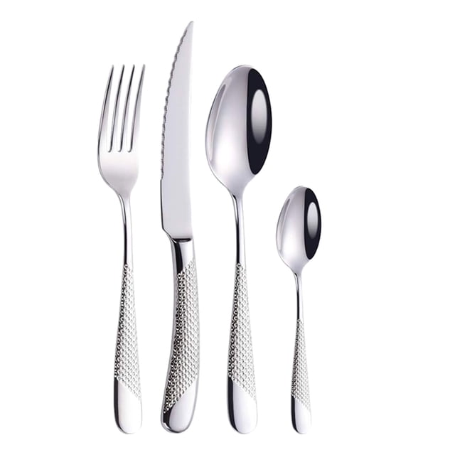 Kearding Juego de 24 pack/lote Premium de acero inoxidable para carne, tenedor, cuchara, amplia aplicación para cualquier ocasión Mostrada