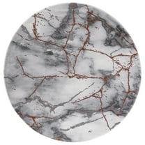 SAFAVIEH Craft Paul Abstract Marble Area Rug, 4' x 4' Round, Grey/Orange
