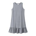 thumbnail image 5 of cocolona Womens Summer Mini Dress Crew Neck Sleeveless Ruffle Flowy Tank Dress Casual Vacation Beach Sundress, 5 of 6