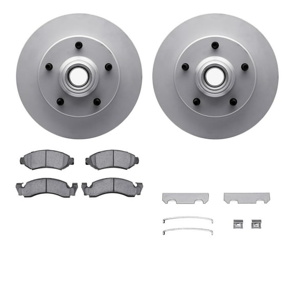 Dynamic Friction Company Front Geospec Brake Rotors with Heavy Duty Brake Pads includes Hardware 4212-99101