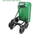 thumbnail image 4 of Garden Cart Yard Wagon Dump Cart on Wheels Outdoor Gardening Cart with Steel Frame Lawn Garden Dump Utility 300 lb Capacity 55L 10 Inch Pneumatic Tires, 4 of 8
