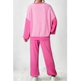 thumbnail image 2 of Women's Bonbon Contrast Patchwork Pullover and Drawstring Joggers Set, 2 of 12