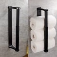 thumbnail image 3 of Paper Towel Holder Easy to Install Towel Rack Solid Stainless Steel Paper Towel Rack Versatile Paper Roll Holder Space Saving Paper Towel Rack Wall Mounted for Bathroom, 3 of 9