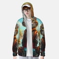thumbnail image 2 of Balery Riverside Meditating Cat Sudadera ligera de manga larga con capucha y protección solar UPF 50+ para hombre y mujer, ideal para pesca y running-X-Large, 2 of 7