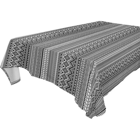 

POPCreation Black And White Line Tablecloth 60x84 inches