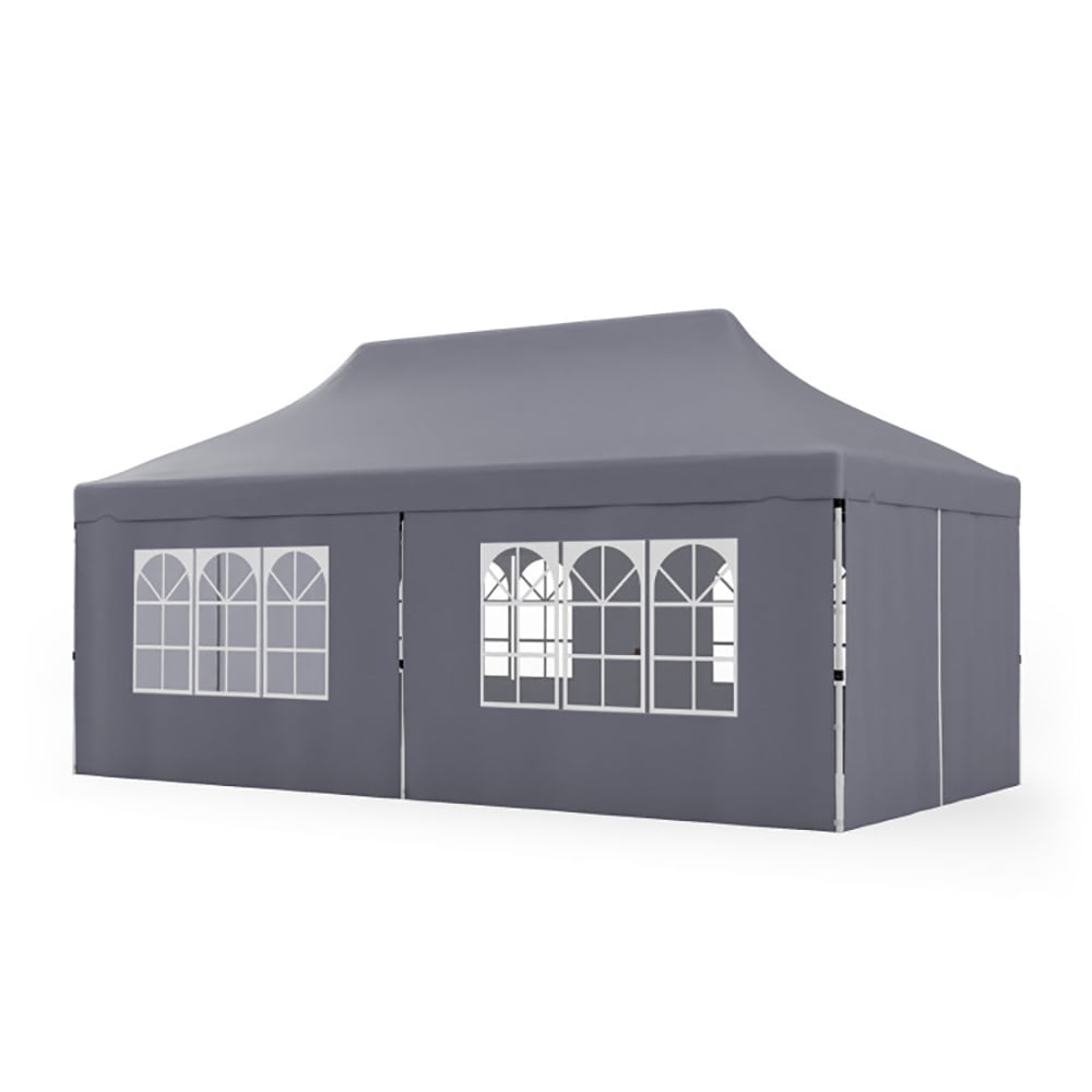 Aimee Lii 10 x 20 FT Pop up Canopy with 6 Sidewalls and Windows and Carrying Bag for Party Wedding Picnic, Canopy Gazebo for BBQ Events, Gray Aimee Lii 10 x 20 FT Pop up Canopy with 6 Sidewalls and Windows and Carrying Bag for Party Wedding Picnic, Canopy Gazebo for BBQ Events, Gray