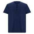 thumbnail image 3 of CHEEREAM Men's V Neck T Shirts Henley Short Sleeve Button Knit Shirt Casual Summer Textured Tee Shirt, 3 of 5