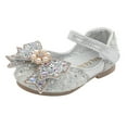 thumbnail image 5 of Youmylove Children Dance Shoes Classic Spring Summer Girls Dress Performance Princess Shoes Light Breathable Sequins Pearl Bow Buckle Toddler Stylish Footwear, 5 of 9