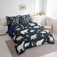 thumbnail image 3 of Homewish Polar Bear Family Bedding Comforter Set, Cartoon Animal Wildlife King Bedding Sets, Mystic Stars Moon Galaxy Reversible Bed Sheets, Lightweight Room Decor, 3 of 7