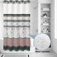 thumbnail image 2 of No Hook Shower Curtain, Grey Stripes Abstract Shower Curtains for Bathroom with See Through Top Window, Geometric Spring Flowers Country Waterproof & Washable Bath Curtain Stand Up Stall 36"x72", 2 of 9