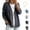 Black, variant on Women's Classic Button Front Denim Jacket – V-Neck, Breathable Fabric, Relaxed Casual Outerwear
