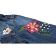 thumbnail image 4 of KIDSCOOL SPACE Little Girls Fake Flap Pockets Design Flower Bird Embroidered Ripped Denim Jacket 4T, 4 of 6