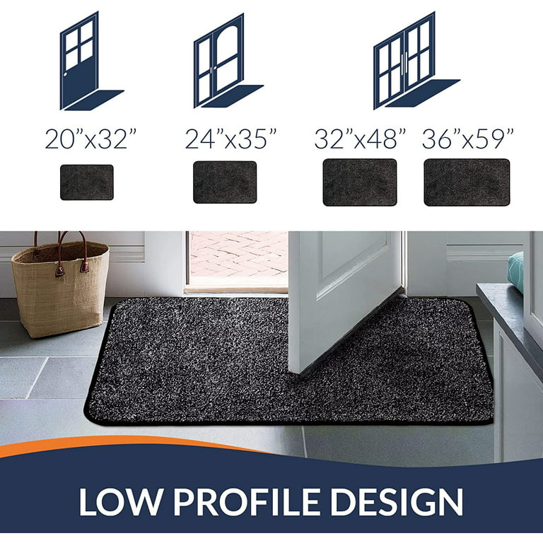 Walensee Indoor Doormat, Front Door Mat for Entrance, 36 inchx59 inch Black, Size: 36 x 59