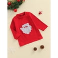 thumbnail image 3 of Seyurigaoka Christmas Baby Boys Girls T-shirt, Santa Claus Pattern Round Neck Long Sleeve Pullover, 3 of 8