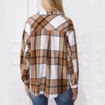 thumbnail image 3 of AELand Flannel Plaid Shirt for Women Button Down Jackets Long Sleeve Shackets Ladies Blouses Coat, 3 of 8
