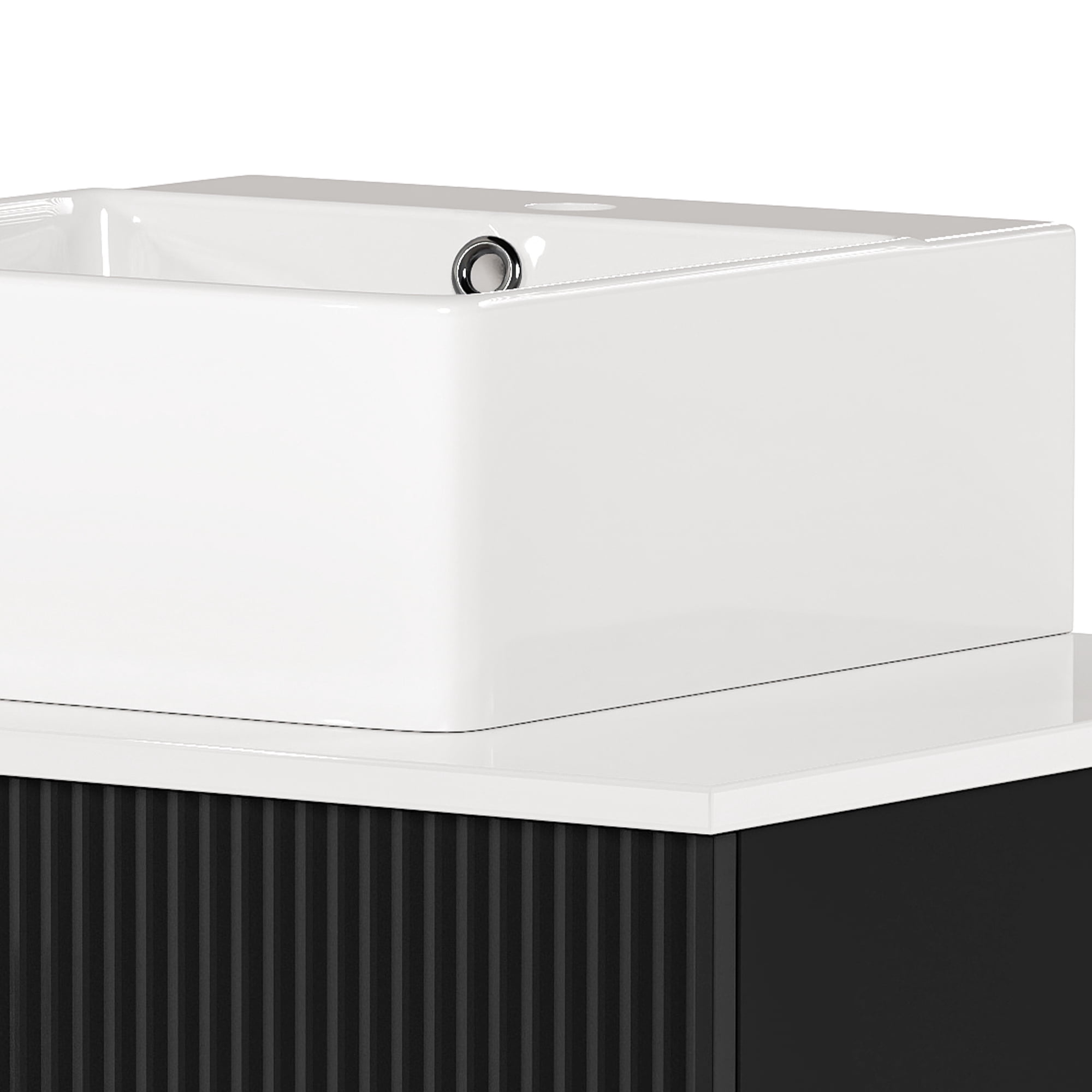 Uforic 30" Bathroom Vanity with Sink Top, Freestanding Bathroom Storage Cabinet with Door, Black