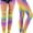 Big Cut Out - Rainbow, variant on Women's Cut Out Funky Leopard Print Footless Tights - Neon Green
