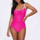 thumbnail image 5 of Traje de Baño de Manga Larga de las Mujeres Color Sólido Sexy Suspender Traje de Baño de una Pieza, Poliéster Bikini, 5 of 6