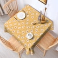 thumbnail image 2 of Yellow Daisy Flower Retro Pattern Square Tablecloth,Waterproof Square Table Cover,Wipeable Spillproof Washable Table Cover for Home Kitchen Party Decor 52"x52"(132x132cm), 2 of 6