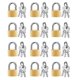 thumbnail image 1 of 12 Pack Mini Padlock Small Padlock Solid Brass Locks with 3 Key for Luggage Lock,Backpack,Gym Locke, 1 of 4