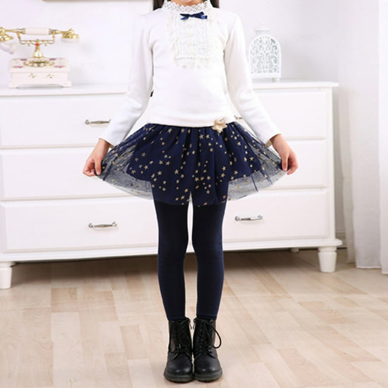 ZRBYWB Girls Dresses Little Girls Footless Leggings With Tutu Ruffle Skirt  Stretchy Cotton Pantskirt Holiday Dress - Walmart.com