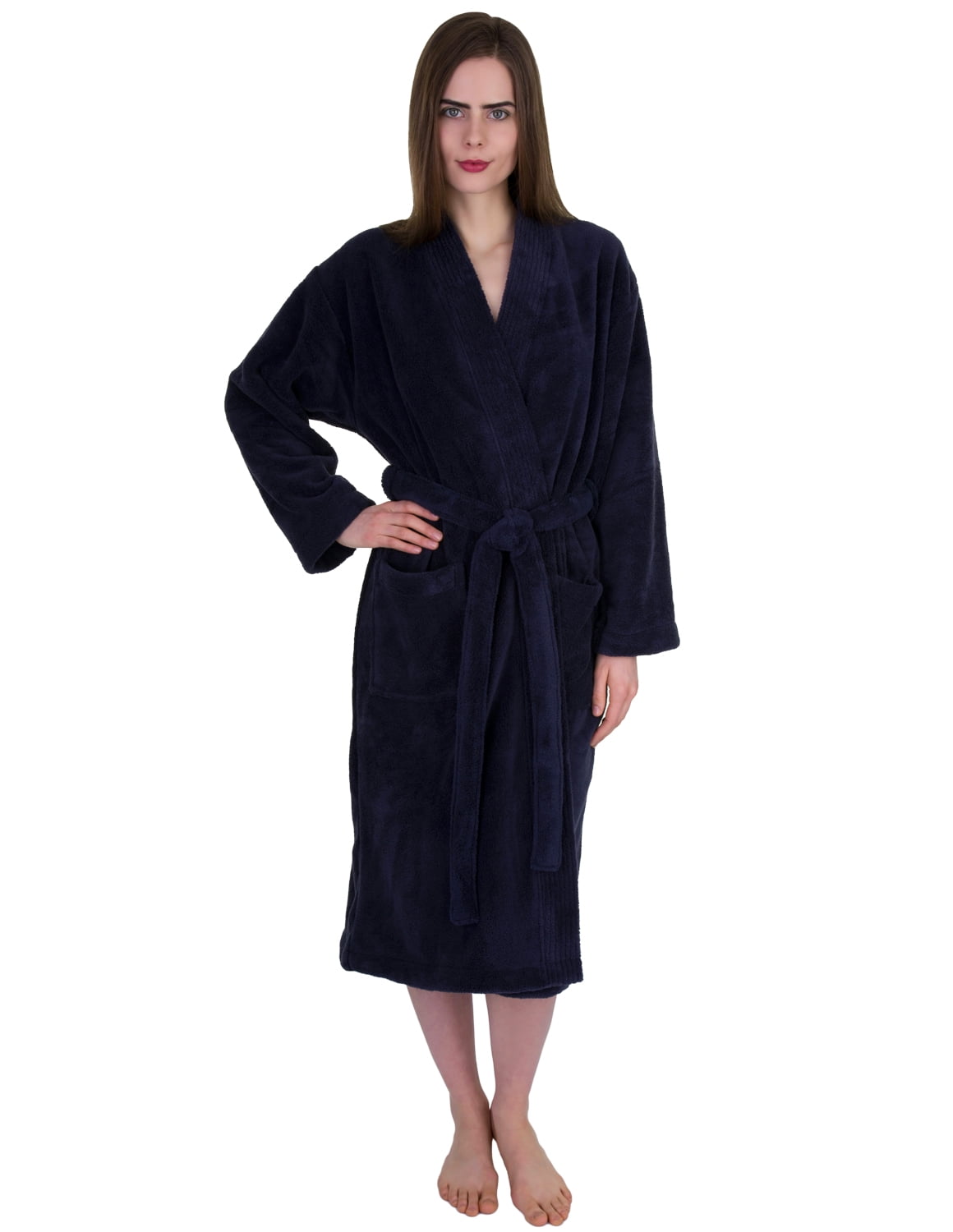 TowelSelections Women's Soft Plush Robe Fleece Kimono Spa Bathrobe