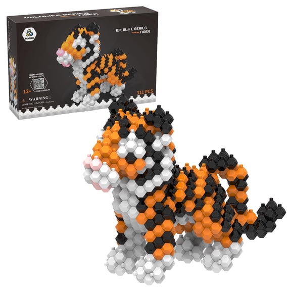 KADELE Tiger Building Animal Sets, Extremely Challenging STEM Building Blocks Decor for Adults Kids, Micro 3D Educational Toys for Boys Girls Ages 12 and Up,311piece