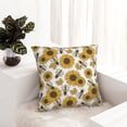 thumbnail image 6 of Pofeuu Sunflowers and Bees Print Double-sided plush pillowcase Square Throw Pillow Covers Pillows Cover for Living Room Bedroom Sofa Couch Cushion Cover（No pillow core）-22"x22", 6 of 7