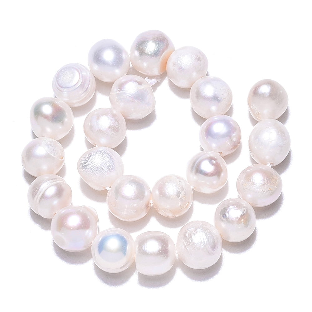 Natural Cultured Freshwater Pearl Beads Strands Potato Creamy White 6~10x7~9mm Hole: 0.6mm about 23~24pcs/strand 6.69~6.89 inch(17~17.5cm)