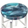 thumbnail image 3 of Lsque Cat Underwater Fantasy Pattern Round Bar chair cushion covers Velvet Fabric Premium Comfort Protects from Scratches and Stains for 14-17 Inch Chair-14 inch, 3 of 7
