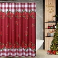 thumbnail image 4 of Haperlare Christmas Shower Curtains 72" x 72" Vintage Buffalo Plaid Bathroom Curtains Waterproof Winter Xmas Holiday Shower Curtain, Red/White, 4 of 8