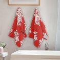 thumbnail image 4 of Red Background Christmas Snowflakes Hand Towel Absorbent Bath Towels for Bathroom Sports Gym 28" x 14" Set of 2, 4 of 8