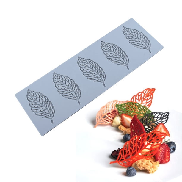 Molde de caramelo de hojas huecas, molde de silicona de hojas huecas 3D, decoración de pasteles, adornos para magdalenas, arcilla polimérica