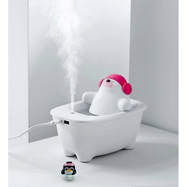 UBIUO Cool Mist USB Humidifier 550ml,Cute Humidifiers Polar Bear Air humidifier for Baby Bedroom,Two Spray Modes,Auto Shut-Off - -