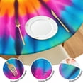 thumbnail image 4 of Rainbow Tie Dye Mandala Pattern Round Fitted Tablecloth with Elastic Edge,Dining Table Cover Waterproof,Outdoor Round Tablecloth for Camping,Dining,Indoor and Outdoor, 4 of 7