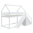 thumbnail image 4 of Euroco Wood Twin Bunk Bed with Slide and Staircase,Low Profile House Bed for Kids Teens Adults, 4 of 12