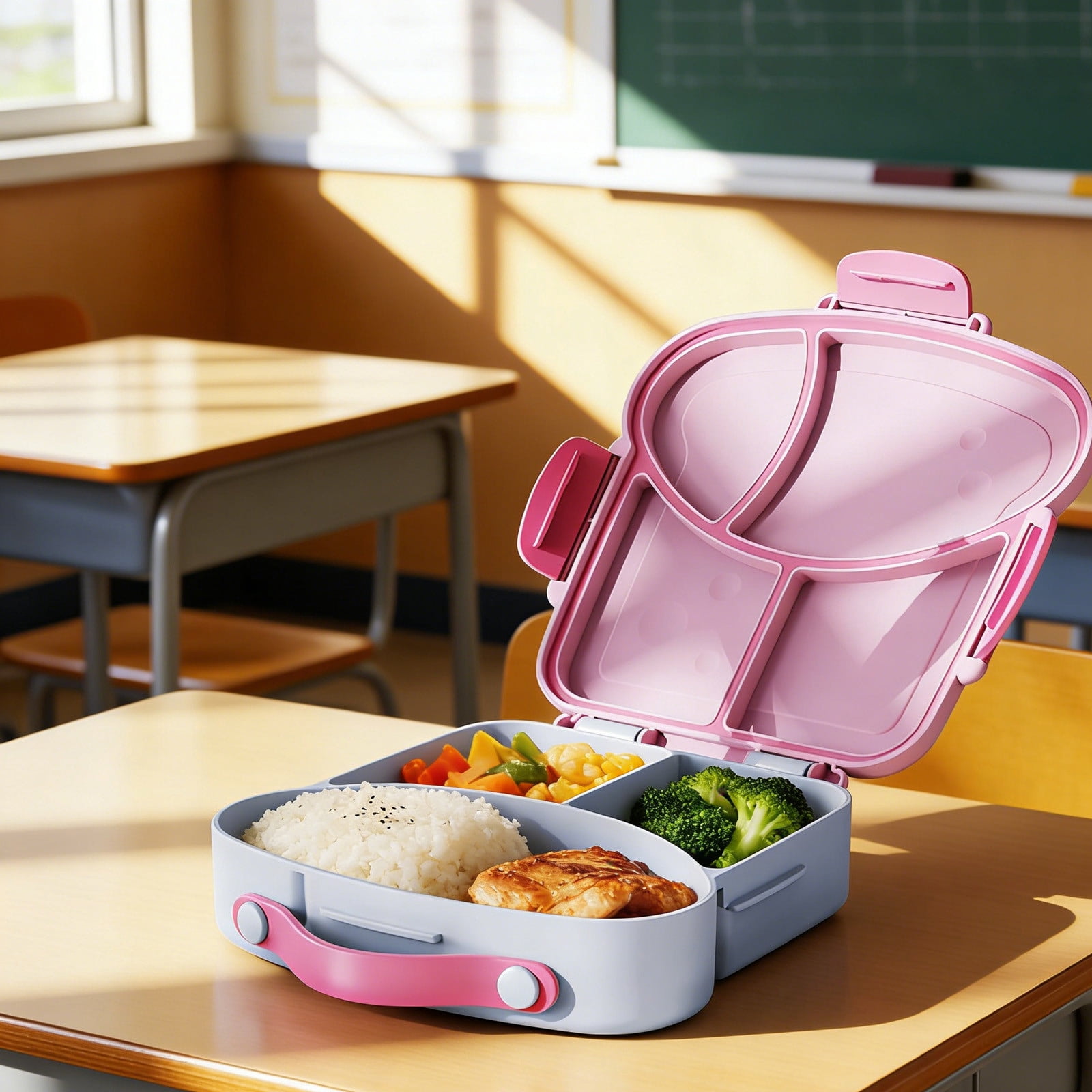 THE Lunch Box Bento Box with Compartments, Leakproof Sandwich & Food Container, Microwave & Dishwasher Safe