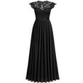 thumbnail image 2 of Formal Evening Gown, Lace Short Sleeves Maxi Dress, Sophisticated Dress for Wedding Guest, Prom & Black Tie Event Black XL, 2 of 3