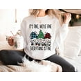 thumbnail image 5 of Funny Gnome Christmas Sweatshirt - It's Fine We're Fine Holiday Pullover, 5 of 6