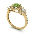 thumbnail image 2 of 1.46 ct Round Cut Natural Peridot Three-Stone Engagement Ring for Women in 18K Yellow Gold, 2 of 5