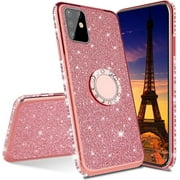 COTDINFOR Compatible with Samsung Galaxy A52 5G Case Glitter Cute Girls Women Crystal Rhinestone Bumper Sparkly Pink