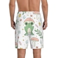 thumbnail image 3 of Gaeub Frog and Mushrooms Printed Men's Short Pajama Pants, Lightweight Lounge & Sleep Bottoms Keep You Cool - Small, 3 of 9