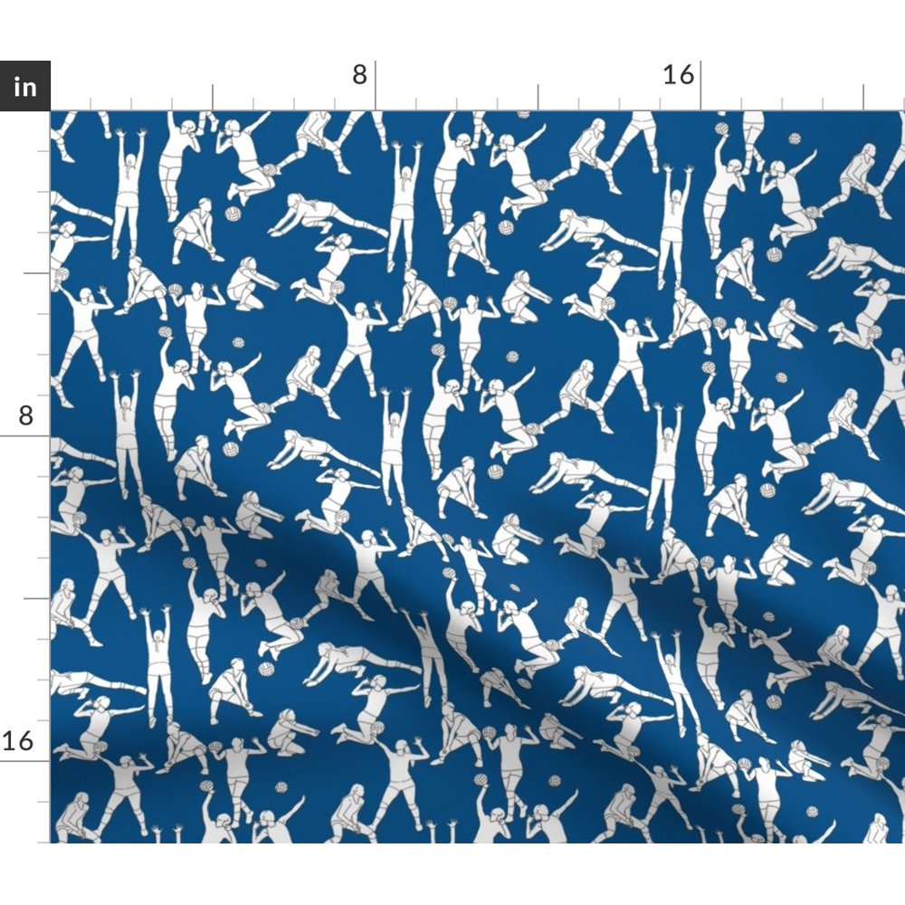 Navy Volleyball On Kids Sports Girls High Fabric Printed by Spoonflower