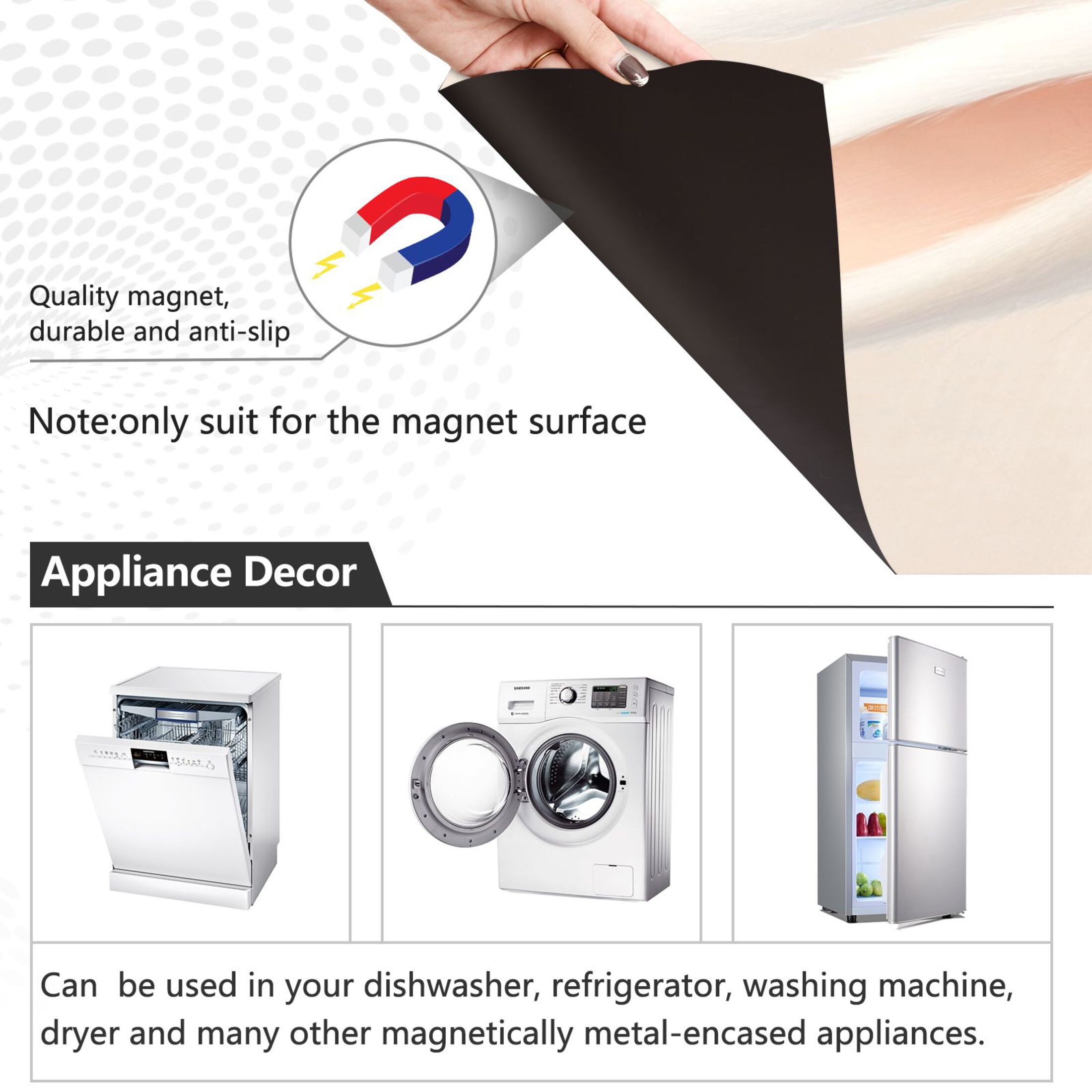 Dishwasher Magnetic Sticker 23x26 Inch Refrigerator Magnetic Sticker Washing Machine Magnetic Sticker Kitchen Panel Magnetic Sticker Home Decor Super Cute Rabbit