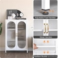 thumbnail image 3 of Marcree White Cabinet with Glass Doors,Arched Cabinet with Glass Doors,Sideboard Cabinet with Adjustable Shelves for Living Room, 3 of 7